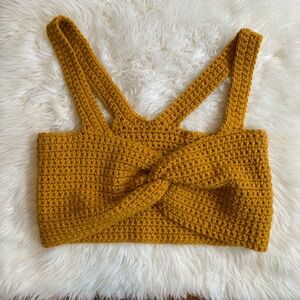 Vintage hand knit bralette crop top